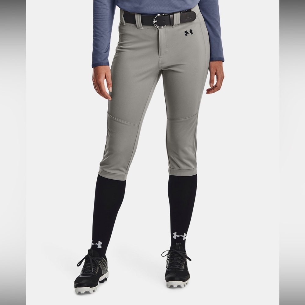 NWT - Under Armour Gray/Gray Black Women’s SOFTBALL PANTS - many sizes